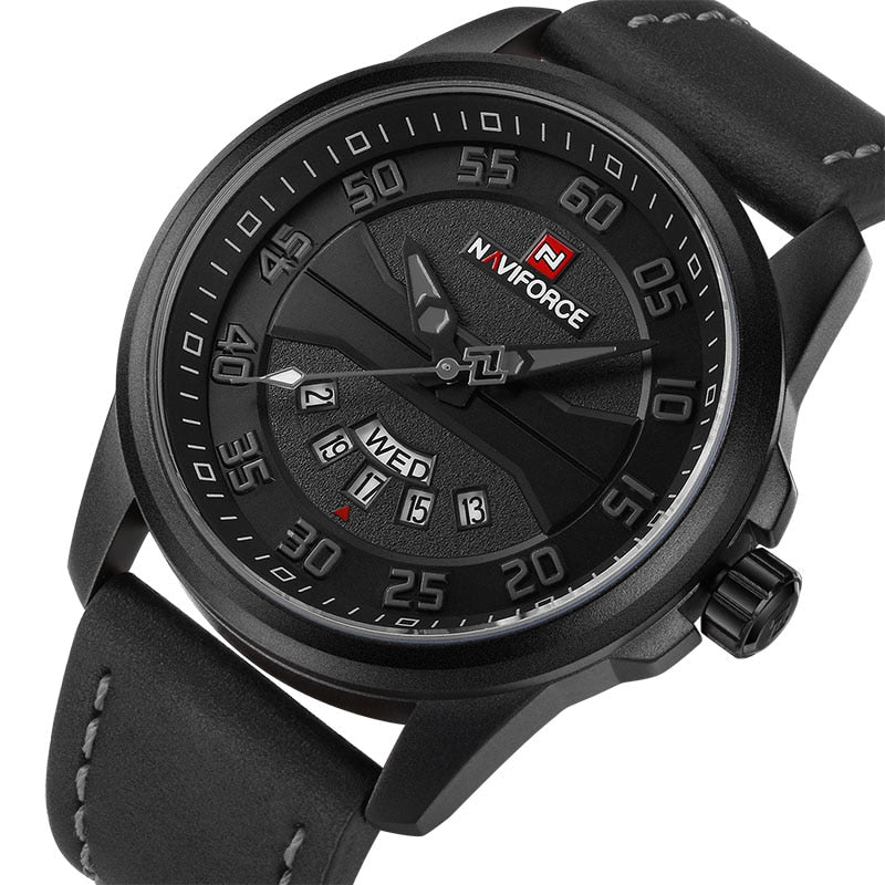 Nueva marca de lujo NAVIFORCE, relojes deportivos de moda para hombre, reloj de cuarzo para hombre, reloj de pulsera militar del ejército de cuero para hombre, reloj masculino