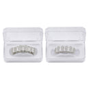 TOPGRILLZ Hip Hop GRILLZ Iced Out AAA Zircon Fang Mouth Teeth Grillz Caps Top &amp; Bottom Grill Set Men Women Vampire Grills