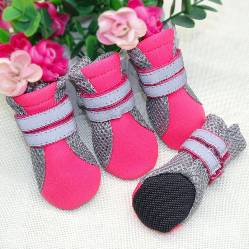 4 pcs Small Dog Shoes Puppy Boots Reflective Anti Slip Cats Pet Shoes Socks Sneaker Paw Protector For Chihuahua Yorkshire