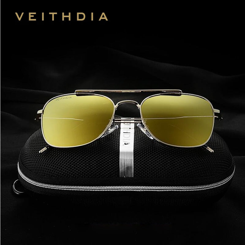 VEITHDIA marca diseñador hombres gafas de sol moda lujo Vintage mujeres gafas de sol polarizadas UV400 gafas para hombre mujer 3820