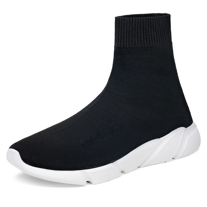 FEOZYZ Sneakers Women Men Knit Upper Breathable Sport Shoes Sock Boots Woman Chunky Shoes High Top Running Shoes For Men Women