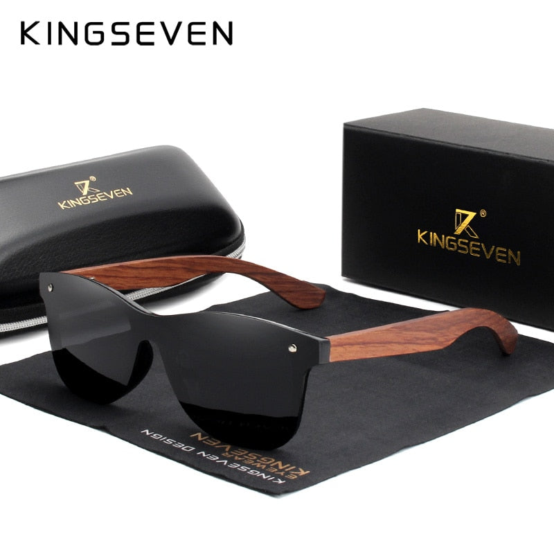 KINGSEVEN Natürliche Holzsonnenbrille Männer Polarisierte Mode Sonnenbrille Original Holz Oculos De Sol Masculino