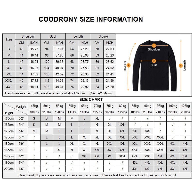 COODRONY T-Shirt Männer 2019 Herbst Lässig Allgleiches Langarm-O-Ansatz T-Shirt Männer Markenkleidung Weiche Baumwolle T-Shirts Tops 8617