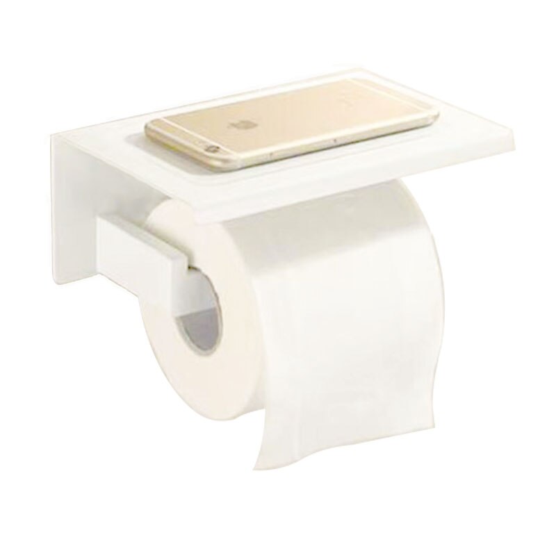 White &Mirror Chrome Polished & Black & Brushed  Stainless Steel Toilet Paper Holder Top Place Things Platform 4 Choices