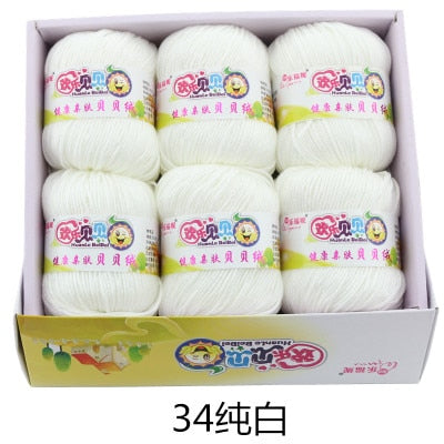 6balls/lot 73 Colors Milk Cotton Yarn Baby Wool Yarn DIY Knitting Children Sweater Hat Hand Knitted Yarn Knit Blanket Crochet