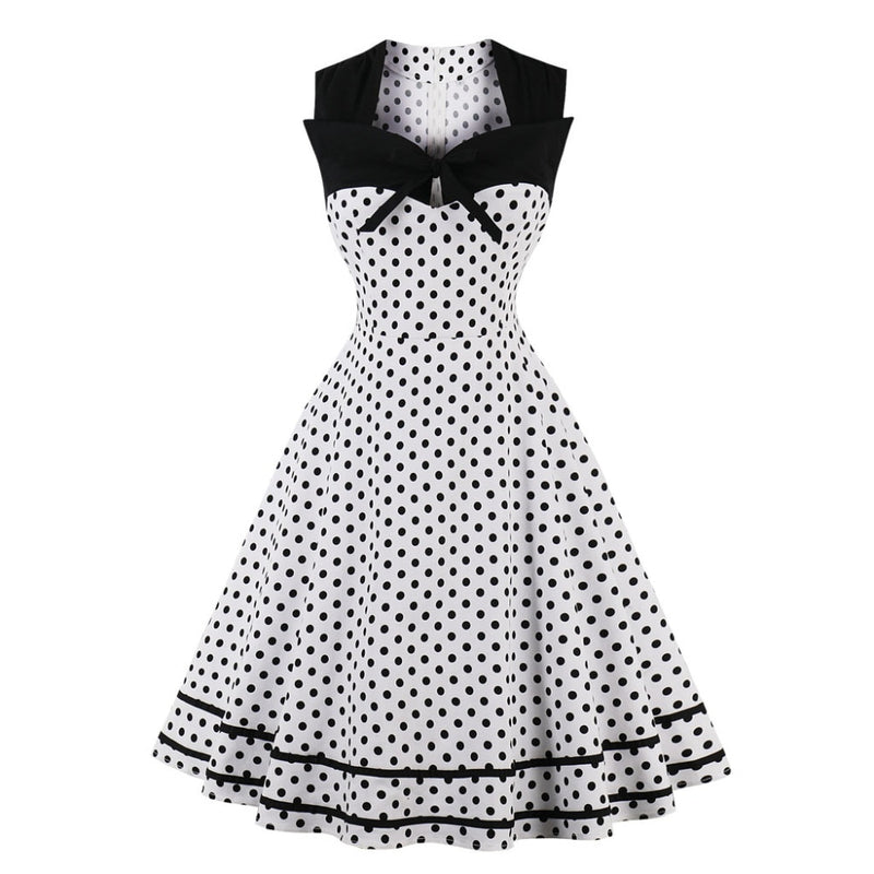 Polka Dot Women Retro Dress Female Sleeveless 1950s 60s Robe Vintage  pin up Rockabilly Party Dresses Plus size 4XL vestidos