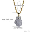 TOPGRILLZ Gold Silver Color Mini Iced Boxing Gloves Necklace Men Iced Out Cubic Zircon Chains Hip Hop/Punk Charms Jewelry Gift