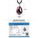 JIASHUNTAI Retro Red Garnet Gemstone 925 Silver Sterling Pendant Necklace Female Silver Jewelry For Women Flower Design