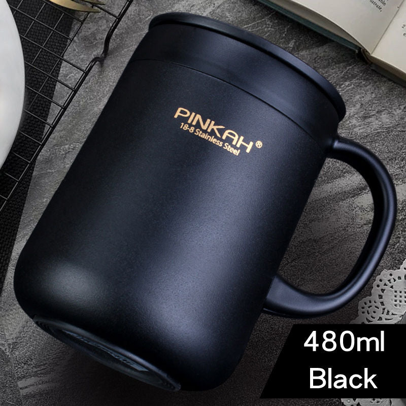 Pinkah 400ML 304 Stainless Steel Thermos Mugs Office Cup With Handle With Lid  Insulated Tea mug  Thermos Cup Office Thermoses