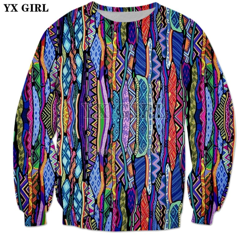 YX GIRL Brand clothing 2018 nueva moda para mujer para hombre sudadera de manga larga 90's estilo retro 3d Print Casual pullover ZS785
