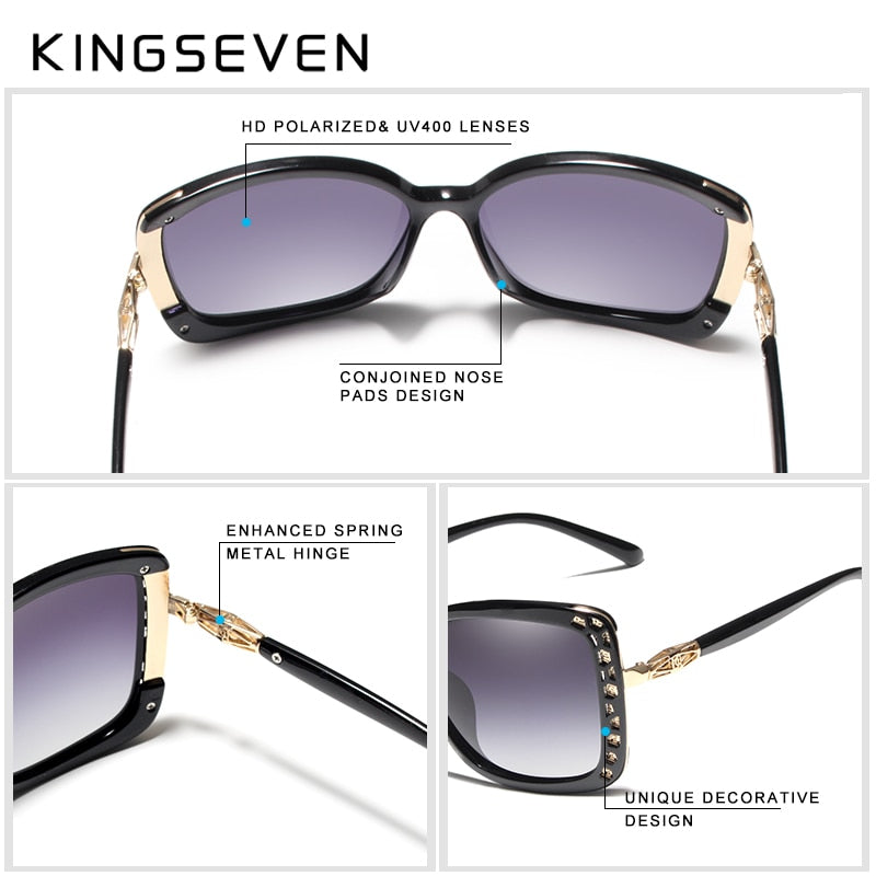 KINGSEVEN 2021 Damenmode Marke Designer Polarisierte Sonnenbrille Schmetterling Rahmen Sommer Gradient Lens Sonnenbrille Retro 7215