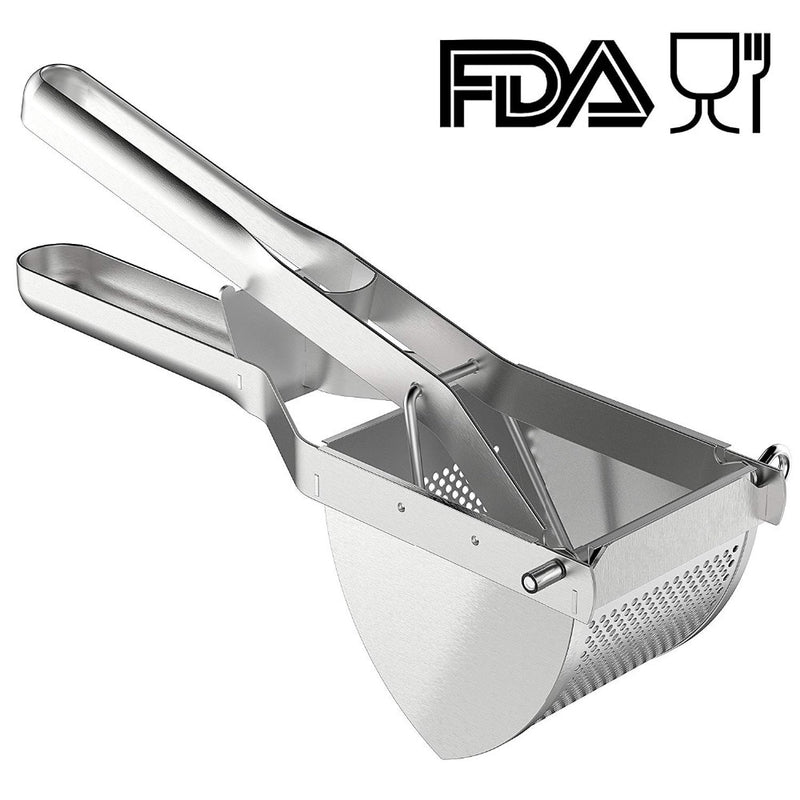 LMETJMA Potato Ricer Stainless Steel Potato Masher Heavy Duty Potato Ricer Masher For Baby Food Fruit Vegetable Juicer KC0154