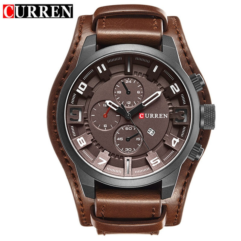 Luxury Brand CURREN Mens Watches Military Sports Men Watch Quartz Date Clock Casual Leather Wrist Watch Relogio Masculino 8225