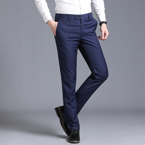 Pantalones de traje para Hombre 2022, pantalones de vestir finos para Hombre, pantalones rectos de oficina de negocios, pantalones formales para Hombre, pantalón clásico para Hombre 38