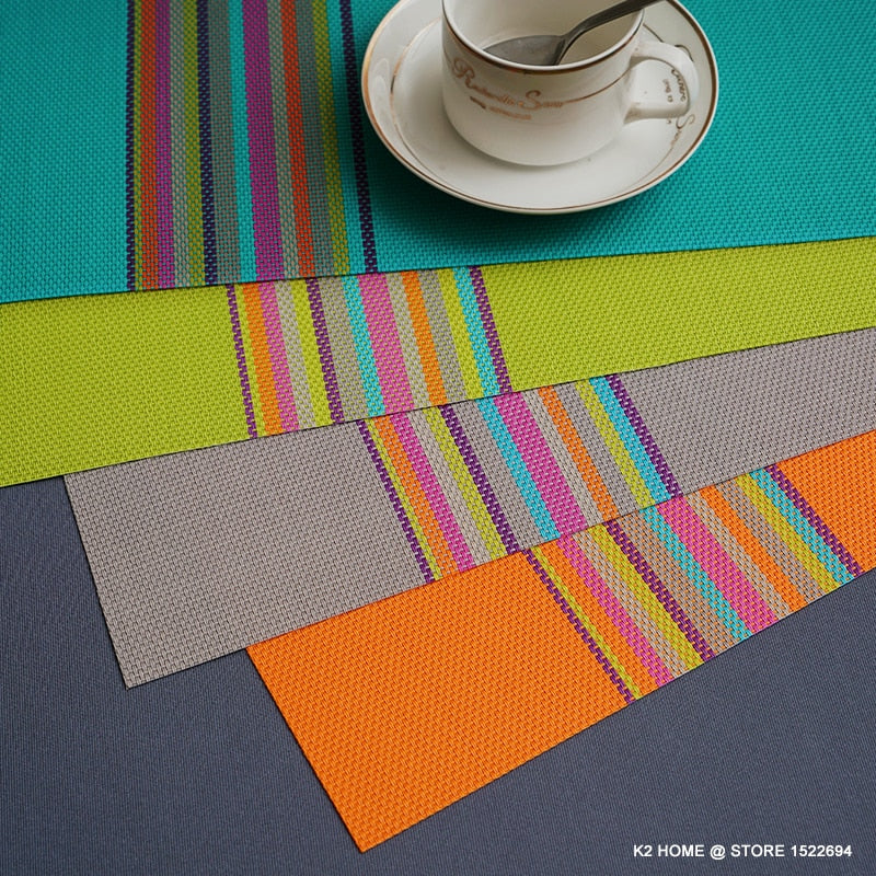 Home Decorative Table Mats PVC 45x30CM Table Placement Fashion Table Placemat Stain-resistant Table Pad Place Mat Set of 4PCS
