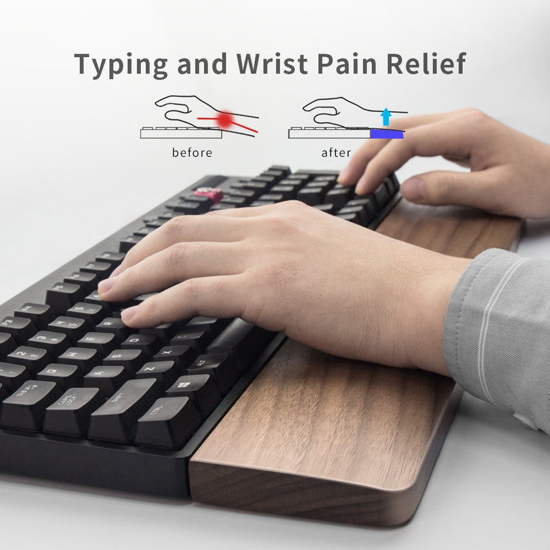 Teclado de madera de nogal Reposamuñecas Vaydeer Ergonomic Gaming Desk Muñequera Soporte