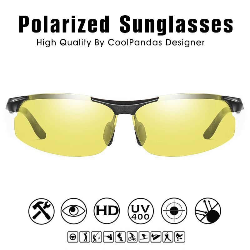 Aluminum Magnesium Photochromic Polarized Sunglasses Men Driving Glasses Day Night Vision Driver Goggles Oculos De Sol Masculino