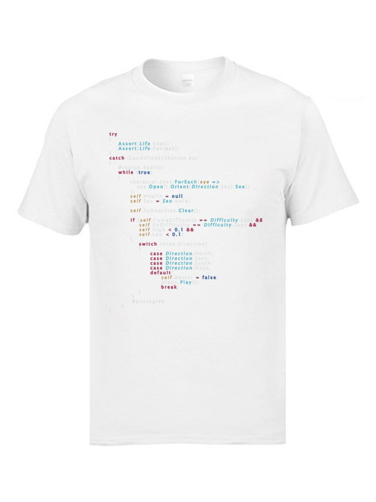 Colored Code Programming JS Men T Shirts Senior IT Engineer SCJP Programmer 100% Cotton Tee Shirts Keyboardman Workday