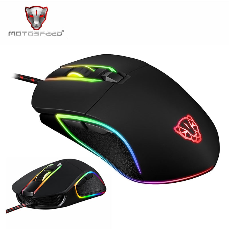 Motospeed V30 USB Wired Gaming Mouse 6 Button Optical Backlit Breathe Led USB Mouse 3500 DPI For PC Laptop Desktop Computer Game