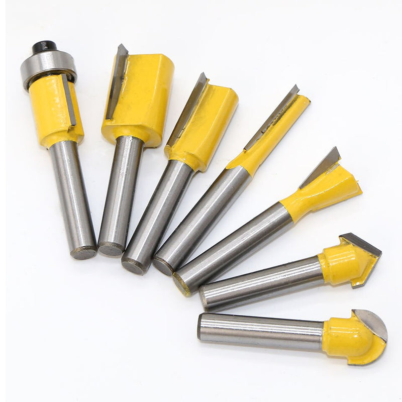 12pcs Milling Cutter Router Bit Set 1/4 Wood Cutter Carbide Shank Mill Woodworking Trimming Engraving Carving Cutting Tools