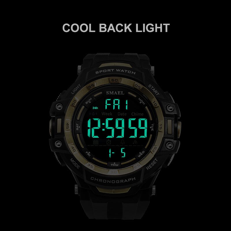 Relojes para hombre Luz LED digital Reloj SMAEL Shock Montre Relojes militares para hombre Marca superior de lujo 1350 Relojes de pulsera digitales Deportes