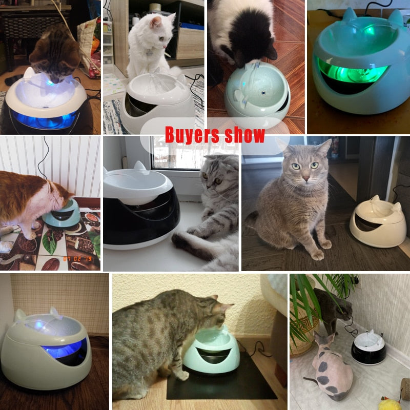 Automatic Luminous Pets Water Fountain For Cats Fountain Dogs USB Electric Water Dispenser Drinking Bowls For A Cat