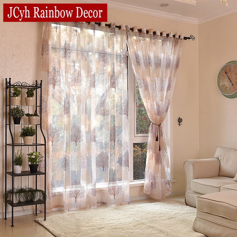 Japanese Style Sheer Tulle Curtains For Living Room Burnout Curtains For Children Bedroom Window Kitchen Curtains Blinds Drapes