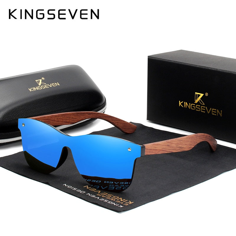 KINGSEVEN Natürliche Holzsonnenbrille Männer Polarisierte Mode Sonnenbrille Original Holz Oculos De Sol Masculino