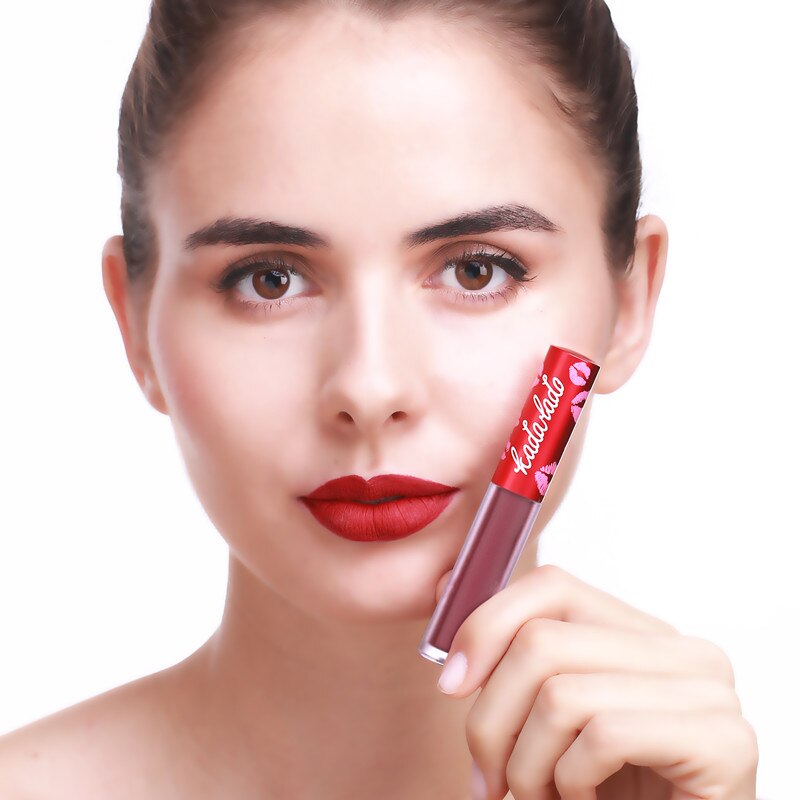 Brand Lip Gloss Waterproof Nude Long Lasting Matte Liquid Lipstick Kit  Red Lip Stick Lip Makeup Lipgloss Beauty Cosmetics Set