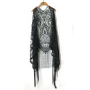 Crochet Lace Harajuku  Holiday Blouses Lace Crochet Boho Tops Women Sleeveless Tassles Hollow Out  Blouse Beach Kimono Cardigan