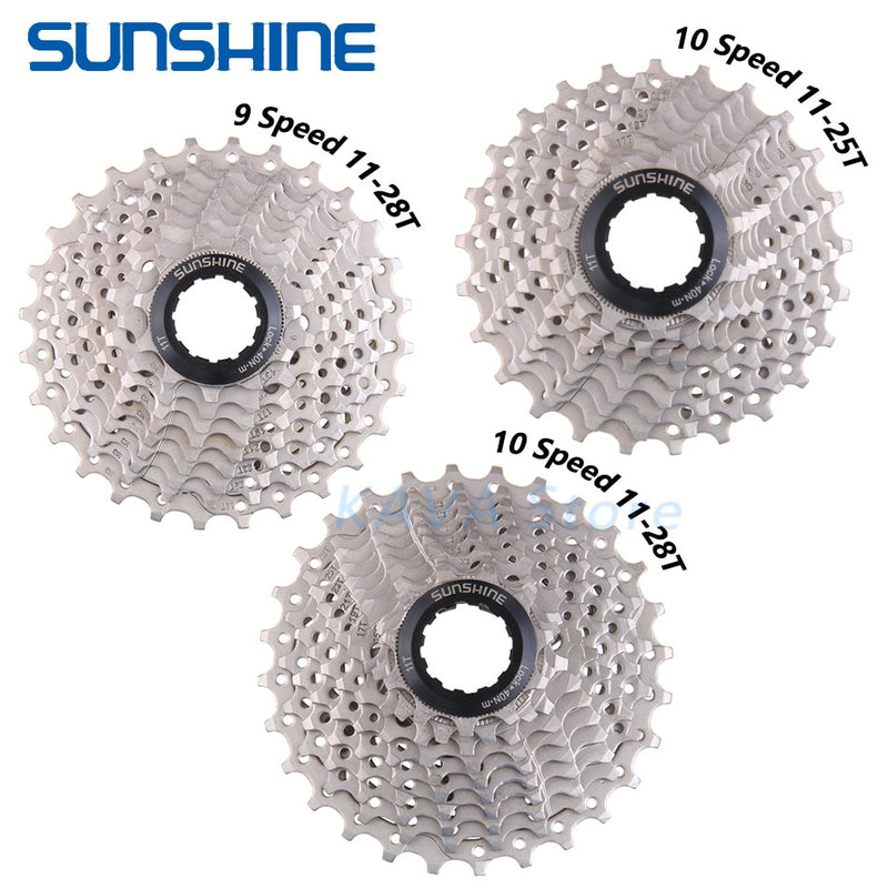 SUNSHINE Road Bike Freewheel 11-25T/28T/32T/34T/36T Bicycle Flywheel 8/9/10/11/12S Speed Cassette Sprocket for Shimano HG K7