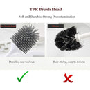 Silicone Toilet Brush With Holder Set Plastic Toilet Bowl Brush Wall-mounted or Floor-Standing Bathroom Toilet Cleaning Brush