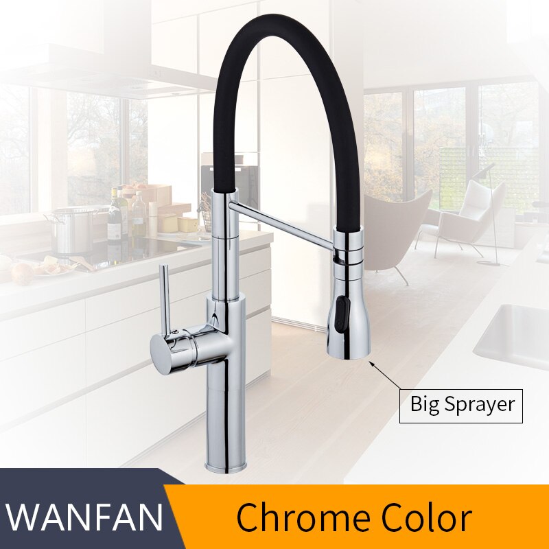 Küchenarmaturen Chrome Kitchen Sink Crane Deck Mount Pull Down Dual Sprayer Nozzle Torneira De Cozinha Mixer Water Taps LK-9910