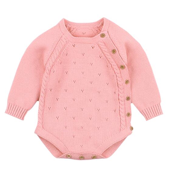 Baby Junge Mädchen Herbst Winter Kleidung Langarm Einfarbig Gestrickte Warme Strampler Overall Neugeborene Kleidung