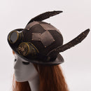 Steampunk Hat Retro Cute Rabbit Bunny Ears Goggle Billycock Groom Punk Bowler Fedora Women Top Hats