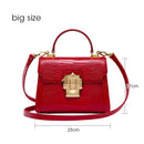 LA FESTIN Designer Serpentine Lock Handbag Split Leather 2021 New Fashion Women Shoulder Bag Luxury Famous Brand Bolsa Crossbody