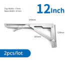 KAK 2PCS Folding Triangle Bracket Stainless Steel Shelf Support Adjustable Shelf Holder Wall Mounted Bench Table Shelf Hardware