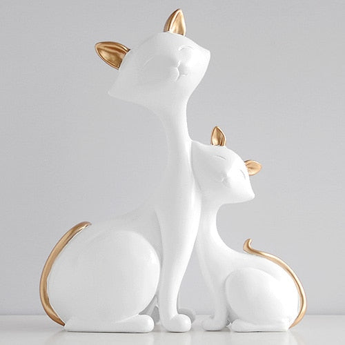 Resin Cat Figurines Miniatures Decorative Animals desktop gift cat statue ornaments home decoration casa living room accessories