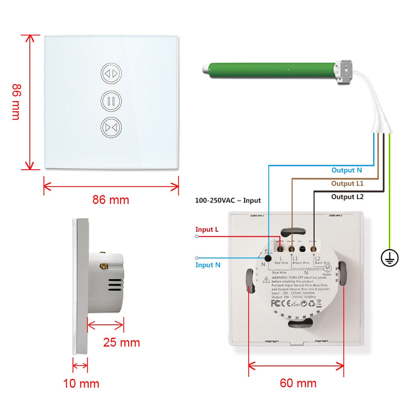 Tuya Smart Life EU WiFi Roller Shutter Curtain Switch for Electric Motorized Blinds with Remote Control Google Home Aelxa Echo