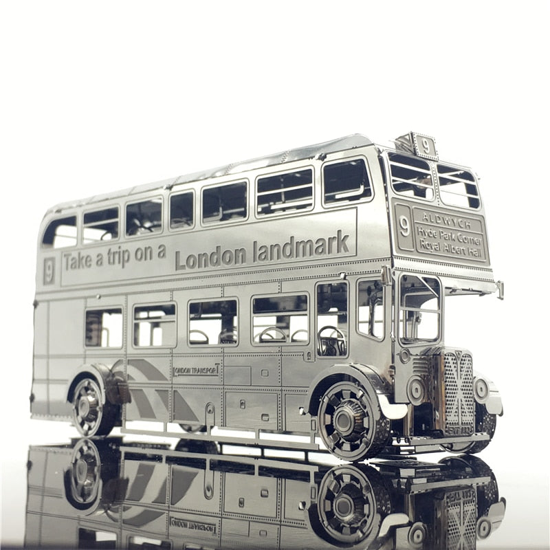 MMZ MODEL Nanyuan 3D Kits de modelos de metal London Bus Car Ensamblar modelo rompecabezas I22207 2 hojas DIY 3D Laser Cut Jigsaw Toy