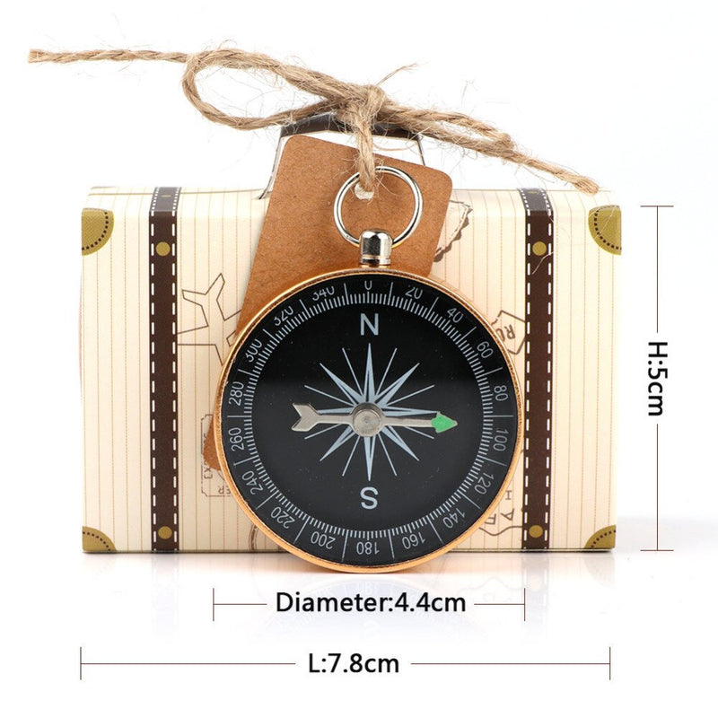 Ourwarm 50pcs Wedding Favors Karft Paper Candy Gift Box Compass With Tag Wedding Gift For Guest Souvenir Birth Party Decoration