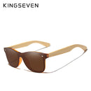 KINGSEVEN Brand Bamboo Temples Polarized Sunglasses Men Classic Square Goggle Fashion Retro Female Sun Glasses Custom logo