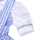 2017 lindo azul niños niña manga corta lunares cuadros recién nacido bebé niño niñas Halloween disfraz Cosplay vestido de fiesta 12 M-8Y