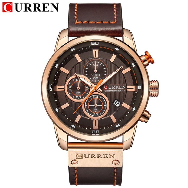 Top Brand Luxury CURREN Fashion Leather Strap Quartz Men Watches Casual Date Business Male Wristwatches Clock Montre Homme