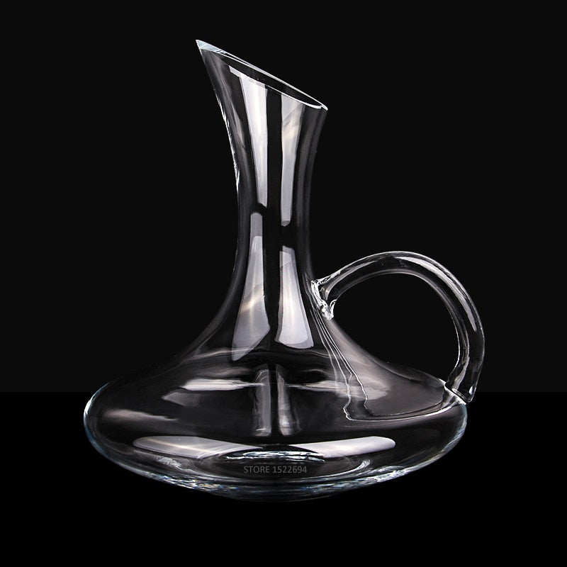 Superior 1900ML Flat Base Red Wine Decanter Handmade Crystal Wine Pourer Premium Water Carafe Thickened Wall