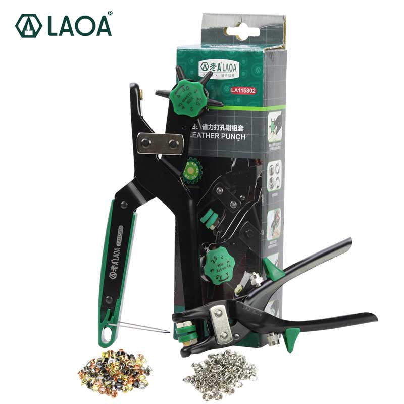 LAOA Japan Style Punching pliers Labor-saved Hole Puncher Hollow Hole Stamp Puncher 6 Size Head 2.0 ~ 4.5mm 6 Sizes