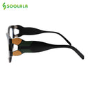 SOOLALA Anti Blue Light Reading Glasses Women Hyperopia Presbyopic Big Frame Wide Arms Cat Eye Women Glasses With Diopter