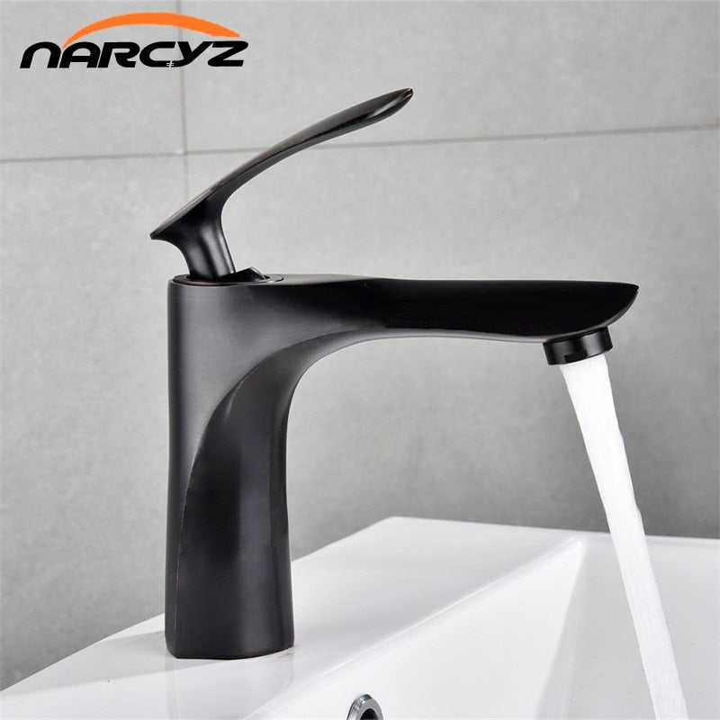 Basin Faucets White With Gold Bathroom Faucet Hot and Cold Water Basin Mixer Tap Chrome Finish Brass Toilet Sink Water Taps B581