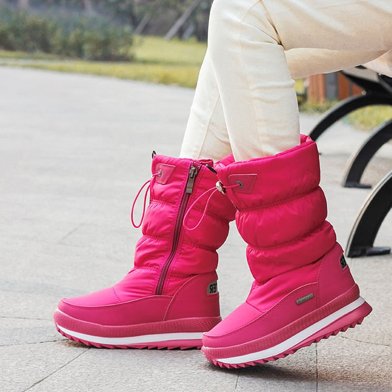 Winter-Plattform Damen Stiefel Kinder Gummi Anti-Rutsch-Schneestiefel Schuhe für Damen Wasserdichte warme Winterschuhe Botas