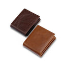 Retro Oil Wax Leather Wallet Handmade Men Cowhide Wallet with Coin Purse Genuine Leather Bank Card Holders Wallet For Male
